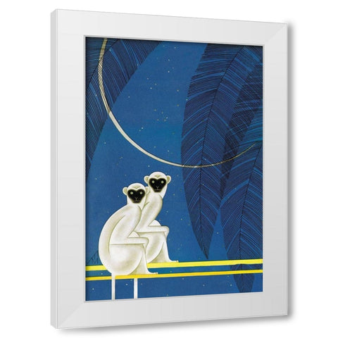 New Moon White Modern Wood Framed Art Print by McIntosh, Frank