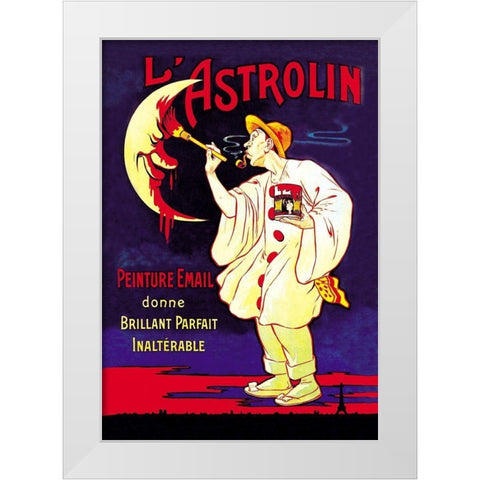 LAstrolin - Painting the Moon, 1907 White Modern Wood Framed Art Print by Oge, Eugene