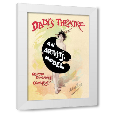 An Painters Model, 1895 White Modern Wood Framed Art Print by Price, Julius Mendes