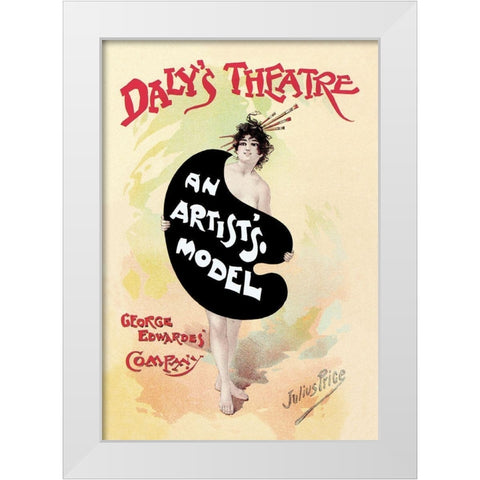 An Painters Model, 1895 White Modern Wood Framed Art Print by Price, Julius Mendes