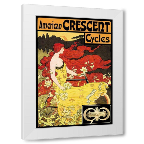 American Crescent Cycles, 1901 White Modern Wood Framed Art Print by Ramsdell, Fred