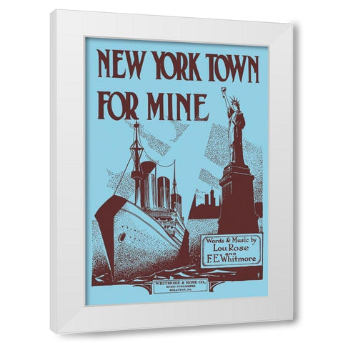 New York Town For Mine White Modern Wood Framed Art Print by S.T.
