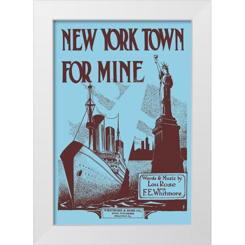 New York Town For Mine White Modern Wood Framed Art Print by S.T.