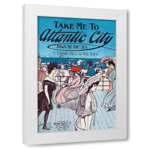 Take Me to Atlantic City White Modern Wood Framed Art Print by Starmer