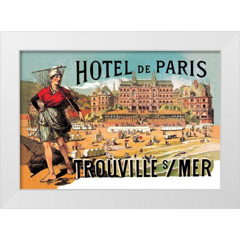 Hotel de Paris: Trouville-sur-Mer, 1885 White Modern Wood Framed Art Print by Steinlen, Theophile Alexandre