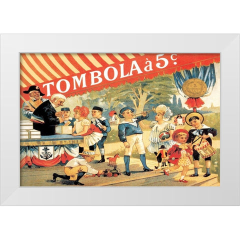 Tombola, 1888 White Modern Wood Framed Art Print by Steinlen, Theophile Alexandre