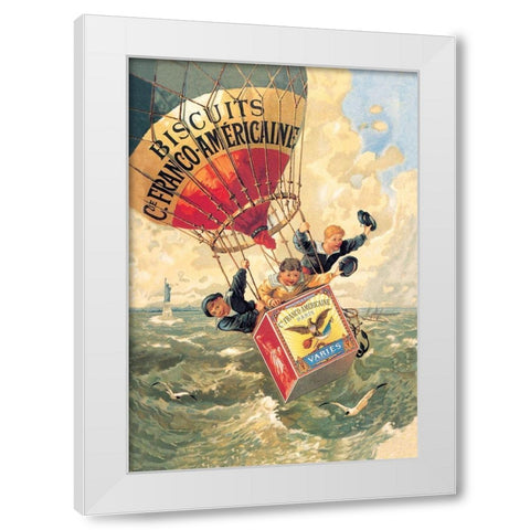 Biscuits Franco-Americaine, 1888 White Modern Wood Framed Art Print by Steinlen, Theophile Alexandre