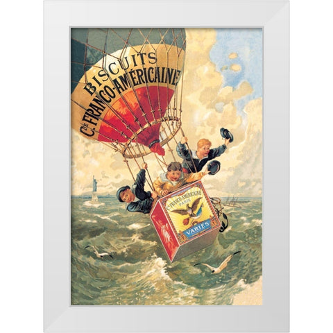Biscuits Franco-Americaine, 1888 White Modern Wood Framed Art Print by Steinlen, Theophile Alexandre