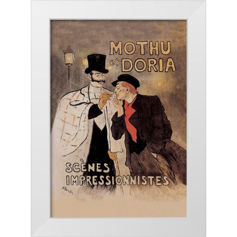 Mothu et Doria, 1893 White Modern Wood Framed Art Print by Steinlen, Theophile Alexandre