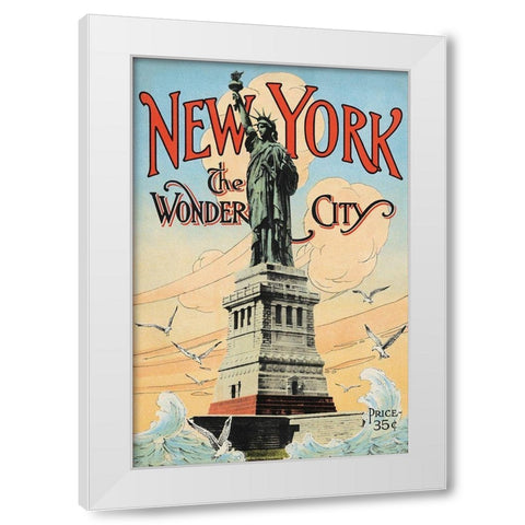 New York; The Wonder City, 1902 White Modern Wood Framed Art Print by Underhill, Irving
