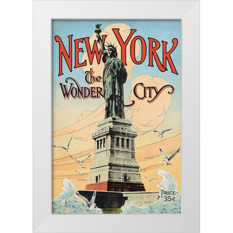 New York; The Wonder City, 1902 White Modern Wood Framed Art Print by Underhill, Irving