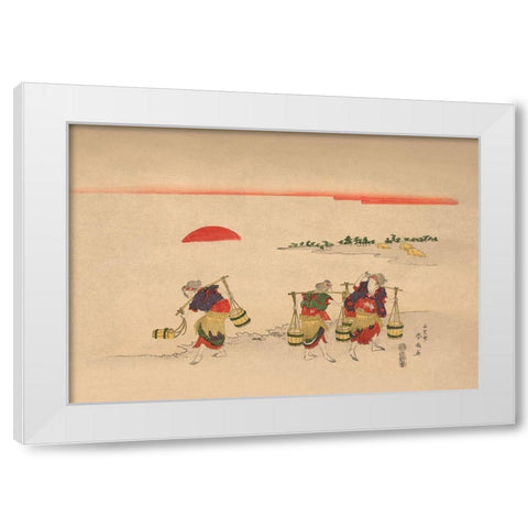 Carrying Water, 1850 White Modern Wood Framed Art Print by Unknown