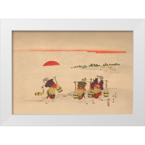 Carrying Water, 1850 White Modern Wood Framed Art Print by Unknown