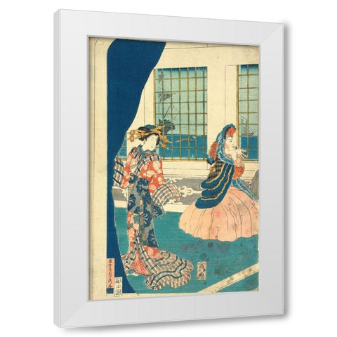Fascination over an American Woman, 1868 White Modern Wood Framed Art Print by Unknown