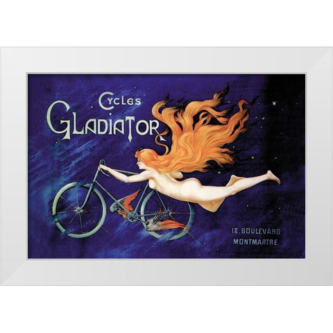 Cycles Gladiator, 1895 White Modern Wood Framed Art Print by Unknown