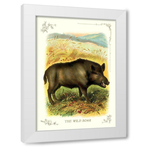 The Wild Boar, 1900 White Modern Wood Framed Art Print by Unknown