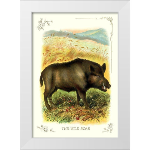 The Wild Boar, 1900 White Modern Wood Framed Art Print by Unknown