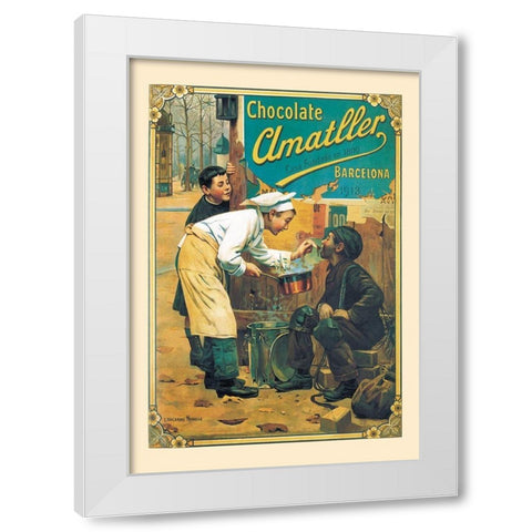 Chocolate Amatller, 1913 White Modern Wood Framed Art Print by Unknown