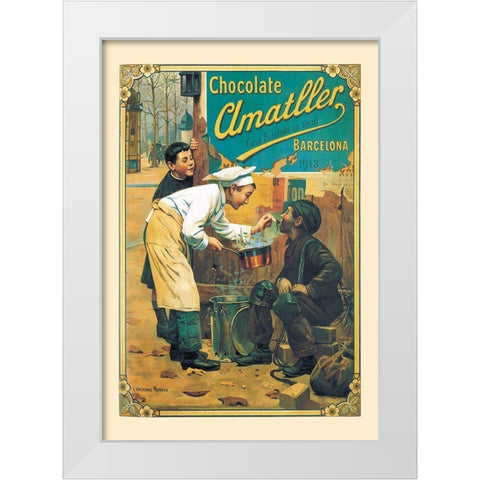 Chocolate Amatller, 1913 White Modern Wood Framed Art Print by Unknown