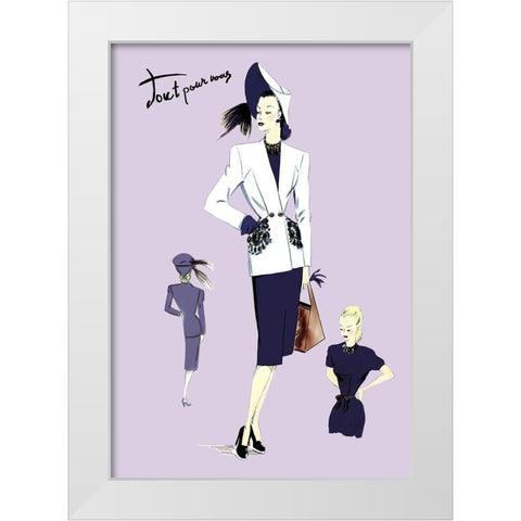 Dressy Suit with Hat, 1947 White Modern Wood Framed Art Print by Unknown