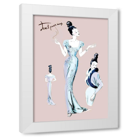 Elegance with an Up-Do, 1947 White Modern Wood Framed Art Print by Unknown
