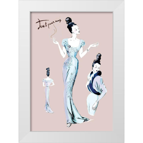 Elegance with an Up-Do, 1947 White Modern Wood Framed Art Print by Unknown