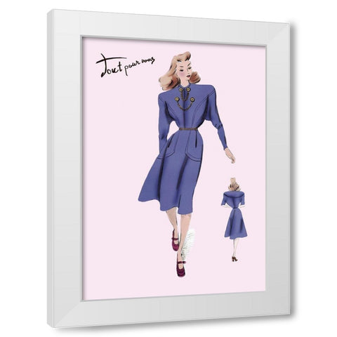On the Go in Royal Blue, 1947 White Modern Wood Framed Art Print by Unknown