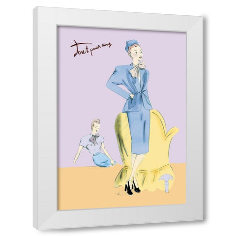Daytime Suit in Blue, 1947 White Modern Wood Framed Art Print by Unknown