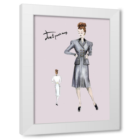 Smart Indigo Suit, 1947 White Modern Wood Framed Art Print by Unknown