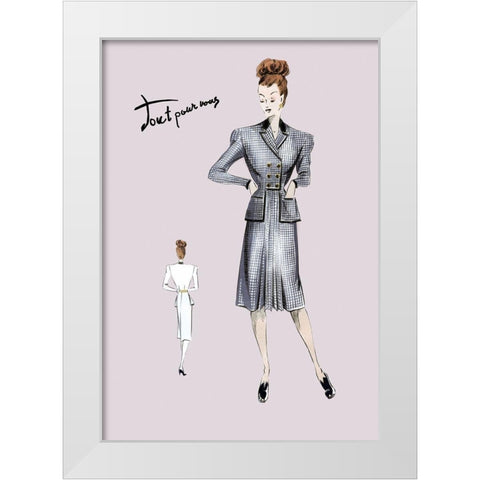 Smart Indigo Suit, 1947 White Modern Wood Framed Art Print by Unknown