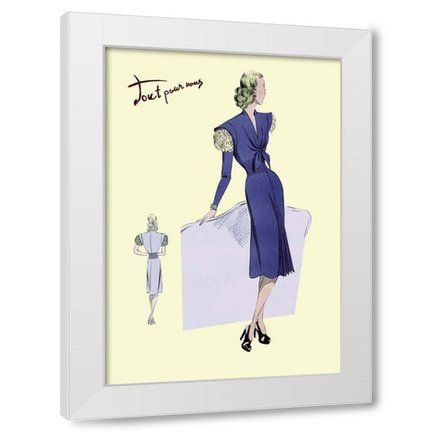 Dress Suit with Pleats, 1947 White Modern Wood Framed Art Print by Unknown
