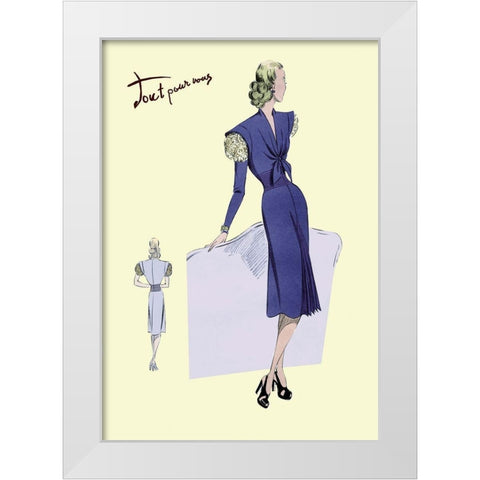 Dress Suit with Pleats, 1947 White Modern Wood Framed Art Print by Unknown