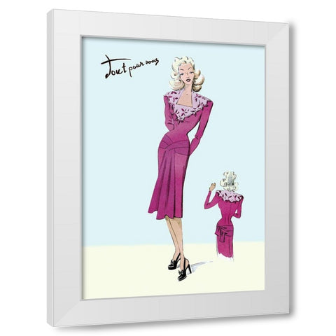 Flower Dress, 1947 White Modern Wood Framed Art Print by Unknown