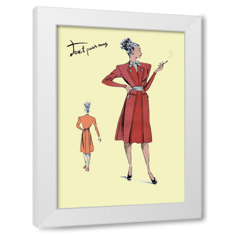 Jacket Dress, 1947 White Modern Wood Framed Art Print by Unknown