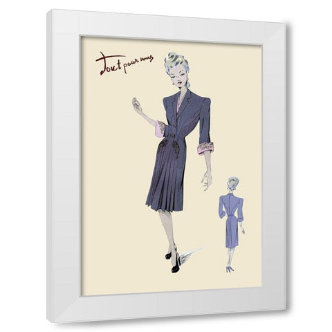 Conservative Suit Dress, 1947 White Modern Wood Framed Art Print by Unknown