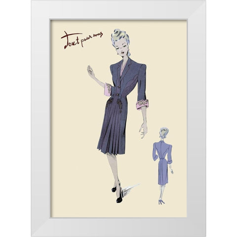 Conservative Suit Dress, 1947 White Modern Wood Framed Art Print by Unknown