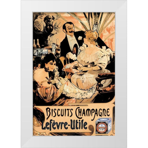 Biscuits Champagne White Modern Wood Framed Art Print by Unknown