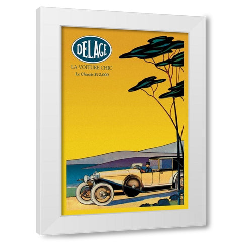 Delage - Out for a Drive White Modern Wood Framed Art Print by Unknown