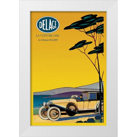 Delage - Out for a Drive White Modern Wood Framed Art Print by Unknown