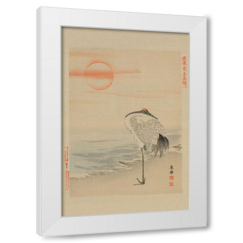 Heron White Modern Wood Framed Art Print by Unknown