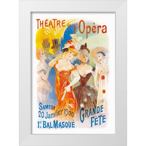 Theatre de lOpera White Modern Wood Framed Art Print by Unknown