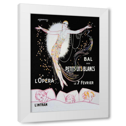 Dance of the Little White Lights White Modern Wood Framed Art Print by Unknown