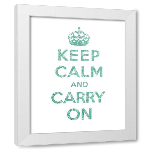 Keep Calm and Carry On - Texture V White Modern Wood Framed Art Print by The British Ministry of Information