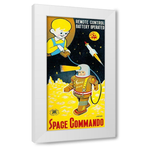 Space Commando White Modern Wood Framed Art Print by Retrobot