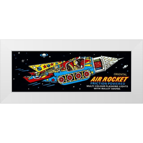 Oriental Air Rocket White Modern Wood Framed Art Print by Retrobot