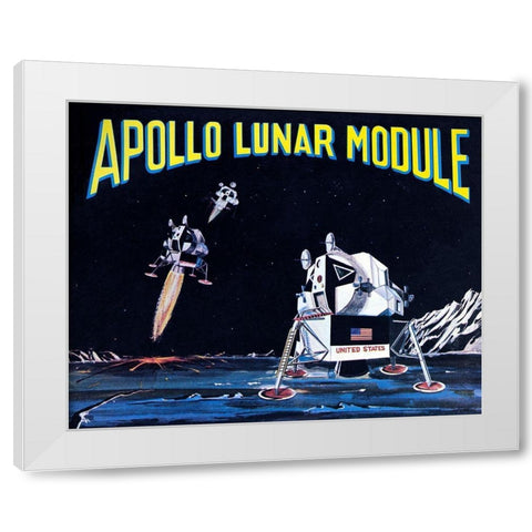 Apollo Lunar Module White Modern Wood Framed Art Print by Retrobot
