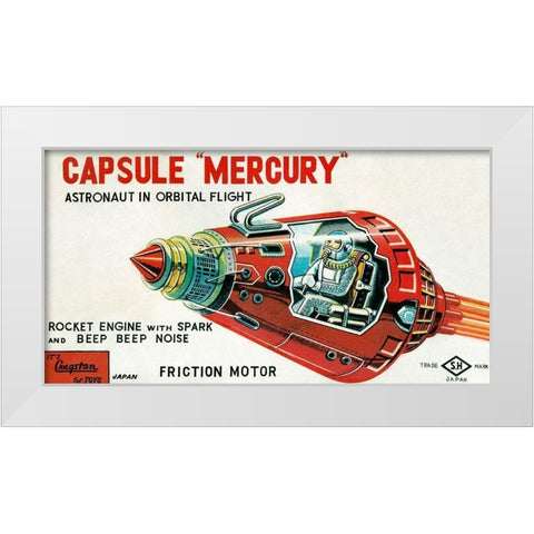 Capsule Mercury White Modern Wood Framed Art Print by Retrobot