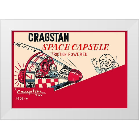 Cragstan Space Capsule White Modern Wood Framed Art Print by Retrobot