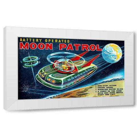 Battery Operated Moon Patrol XT-978 White Modern Wood Framed Art Print by Retrobot