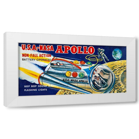 U.S.A. - NASA Apollo White Modern Wood Framed Art Print by Retrobot